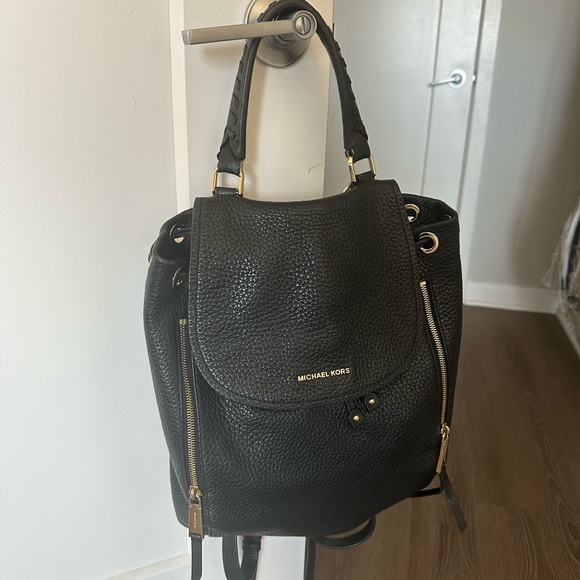 Michael Kors Handbags - Michael Kors Textured Black Backpack and bag